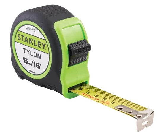 Stanley 5m (16ft) Hi-Vis Tylon Tape - XMS24TAPE5