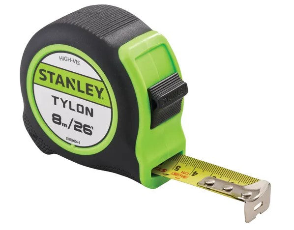 Stanley 8m (26ft) Hi-Vis Tylon Tape - XMS24HVTAPE8