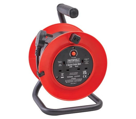 Faithfull 20m Cable Reel - XMS24CABLE20