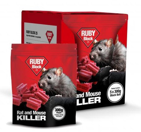 Ruby Block 25 Rat and Mouse Killer 300g