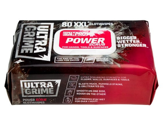 UltraGrime Wipes Pro Power Scrub XXL - Pack of 80
