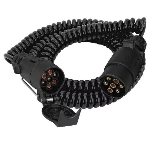 7 Pin Male/Female Trailer Plug Spiral Extension 5M