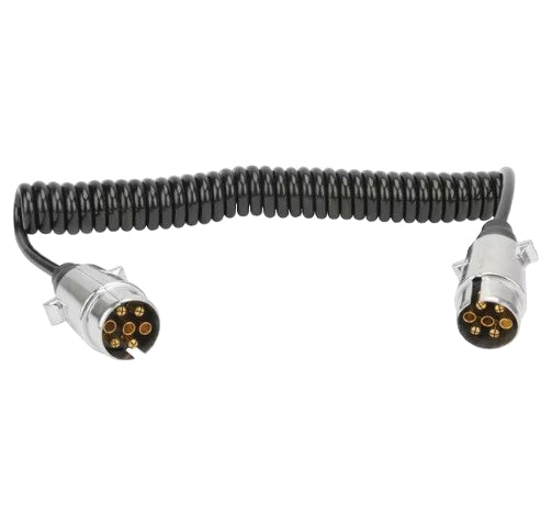 7 Pin Male/Male Trailer Plug Spiral Extension 3.5M