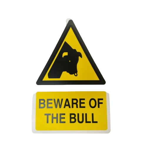 Beware of Bull Sign - 360x240mm