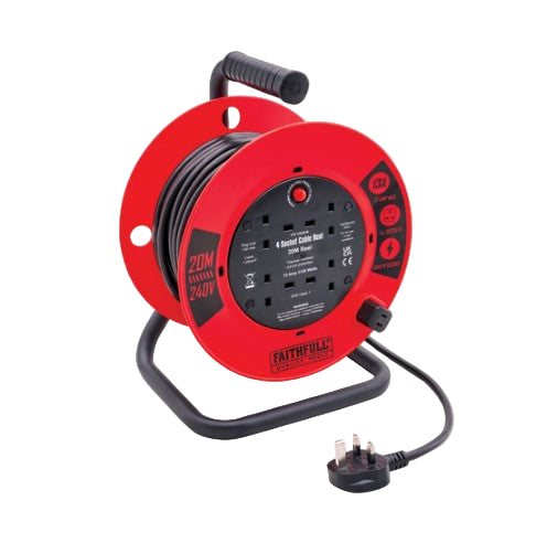 Faithfull 20M Cable Reel 13A - XMS25CR20M