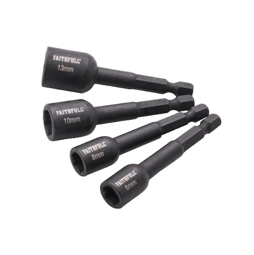Faithfull 4 Piece Impact Nut Driver Set - XMS25NUTD4