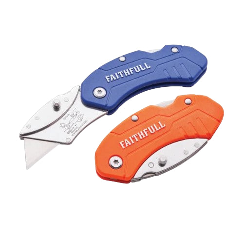 Faithfull Folding Hi-Vis Utility Knife - XMS25UTILHV