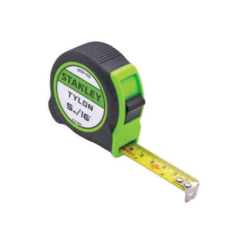 STANLEY Hi-Viz Tylon Tape 5m (16ft) - XMS25TAPE5