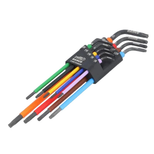 Bahco 9pc TORX Long Ball End Coloured Hex Key Set - C1997TORX/9P