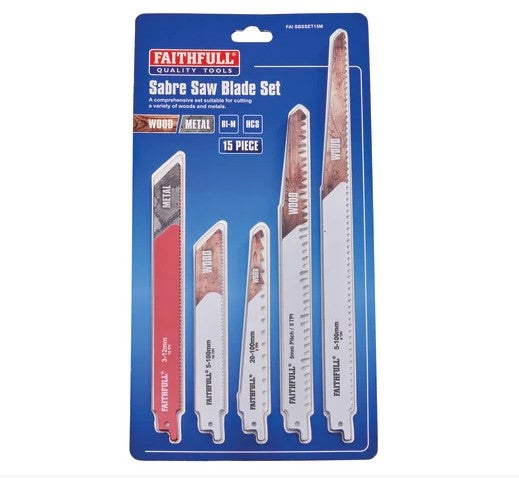 Faithfull 15 Piece Sabre Saw Blade Set - XMS24SABRE