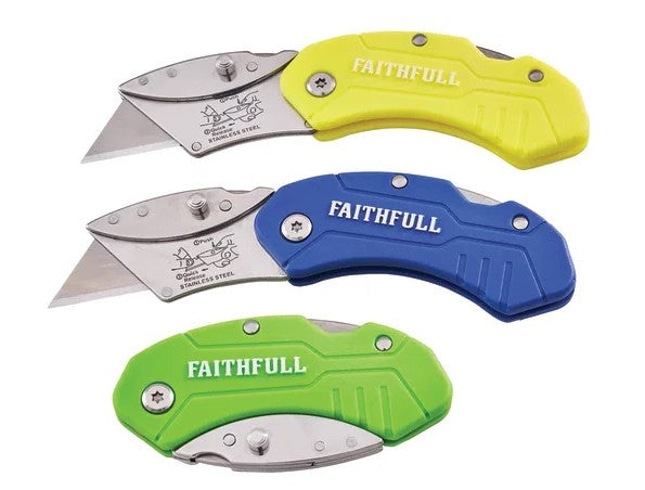 Faithfull Hi-Vis Folding Utility Knife - XMS24UTILITY