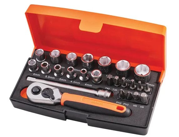 Bahco 1/4in Drive Socket Set (25 Piece) - SL25 (XMS24SS14)