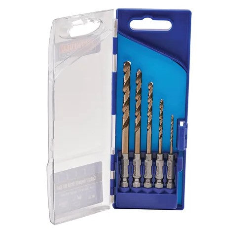 Faithfull 5 Piece Quick Change HSS Cobalt Impact Drill Bit Set - XMS24COBSET