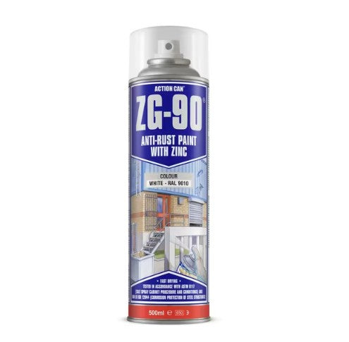 Action Can ZG90 White Galvanising Paint 500ml