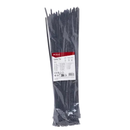 7.6x370mm Black Cable Ties (100pc)