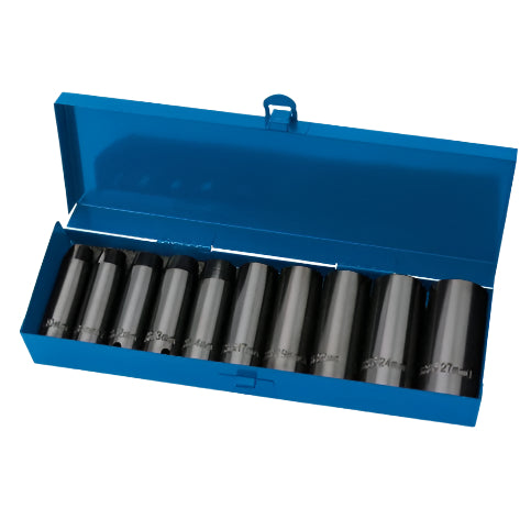Metric Deep Impact Socket Set, 1/2" 10pc